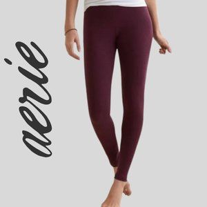 Aerie Chill Play Move Berry Burgundy Leggings
